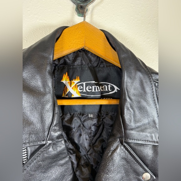 X Element Men’s Motorcycle Jacket Retro Leather Heavy! XL (58) Black - Picture 3 of 10